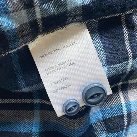 Weatherproof Vintage Flannel Shirt Blue Plaid Button Down XL Men’s - Picture 5 of 7